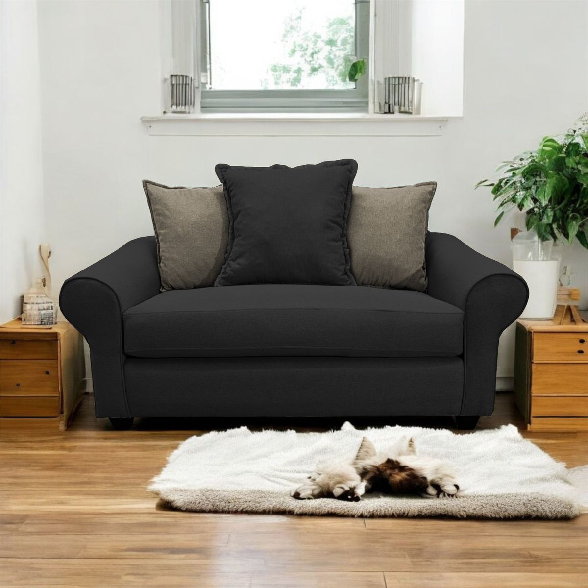 SOFAS HOME - SOFÁ PRAT CHENILLE GRAFITO 2 CUERPOS