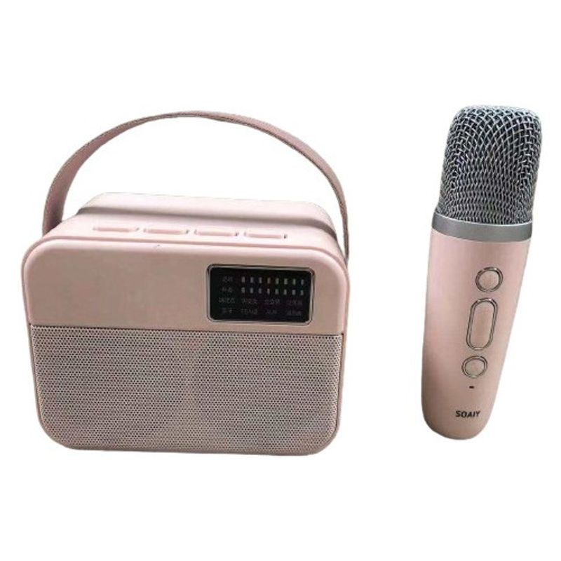 GENERICO - Parlantes Bluetooth Portátil Karaoke Mini Inalambrico Rosado