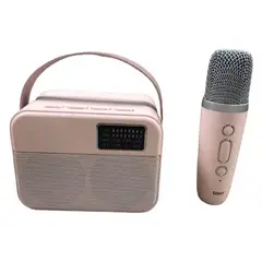 GENERICO - Parlantes Bluetooth Portátil Karaoke Mini Inalambrico Rosado