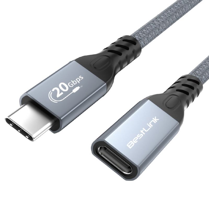 BESTLINK - CABLE EXTENSIÓN USB C-C M/H 1,8 MTS. 4K, DATOS 20 GBPS, C. RAPIDA 100W