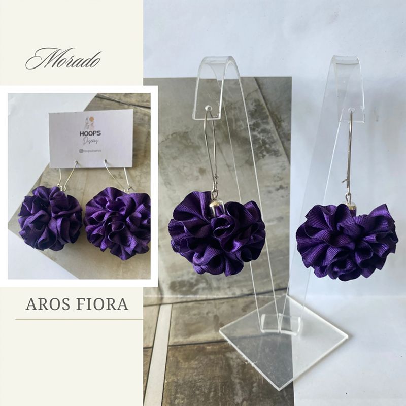 GENERICO - Aros De Tela En Flor Hechos A Mano