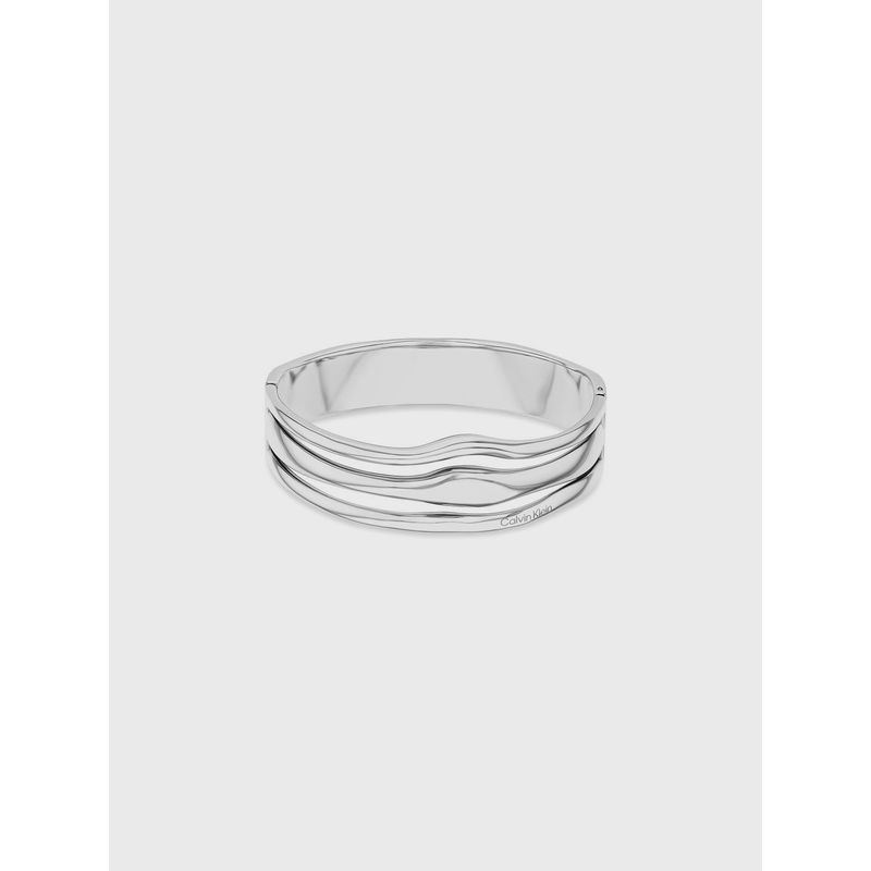 CALVIN KLEIN - Brazalete Sculptural Fluid Plateado Calvin Klein