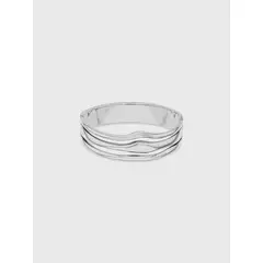 CALVIN KLEIN - Brazalete Sculptural Fluid Plateado