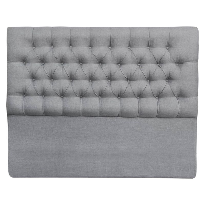 VINTAGE MOBEL - Respaldo de cama Full Size Lino Gris Claro