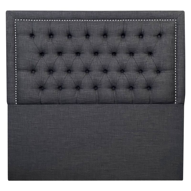 VINTAGE MOBEL - Respaldo de cama Queen Lino Gris Oscuro Rahmen