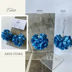 GENERICO - Aros De Tela En Flor Hechos A Mano