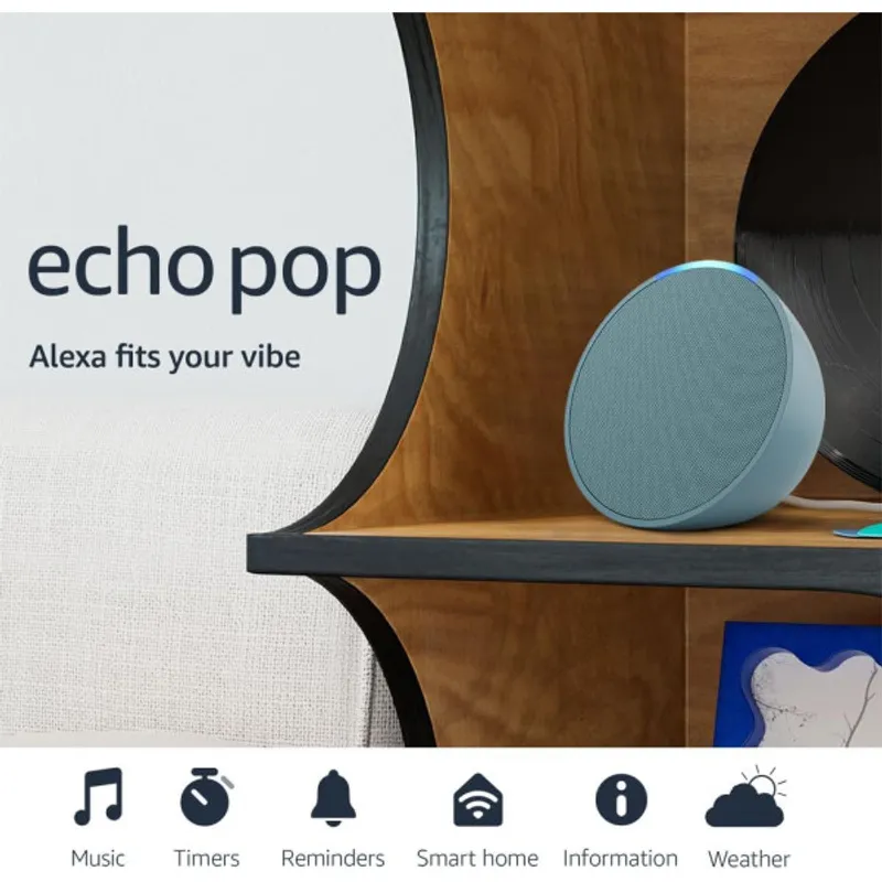 AMAZON - Parlante Inteligente Echo Pop Amazon Con Sonido definido y Alexa