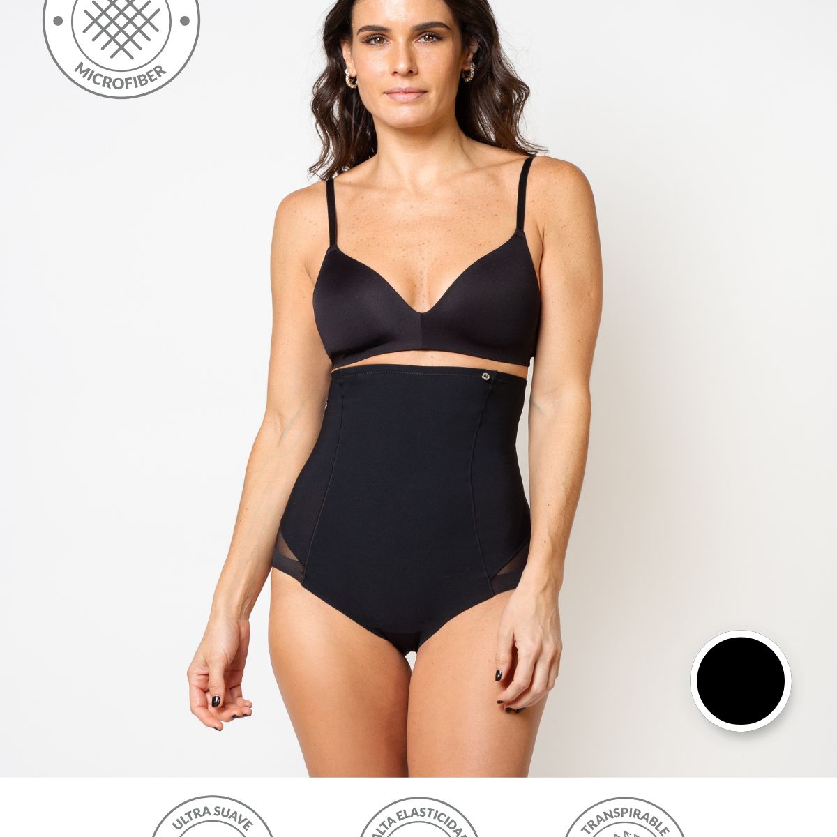 UNICA LINGERIE - CALZÓN CONTROL ALTO EN MICROFIBRA COMPRESIÓN FIRME SIN DEMARCACIÓN