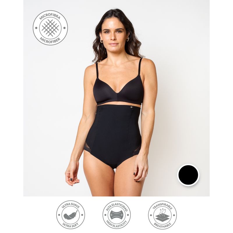 UNICA LINGERIE - CALZÓN CONTROL ALTO EN MICROFIBRA COMPRESIÓN FIRME SIN DEMARCACIÓN