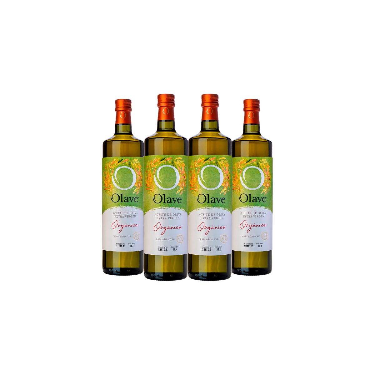 OLAVE - Aceite de Oliva extra virgen Olave Organico 4 x 1000 ml