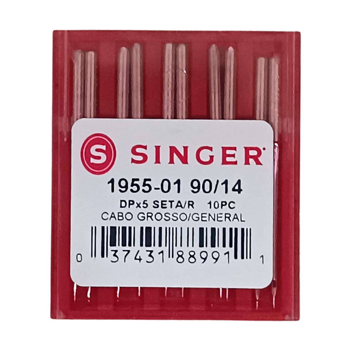 SINGER - Aguja Singer Dpx5 talón grueso (Punta corriente 90/14), set 10 uds