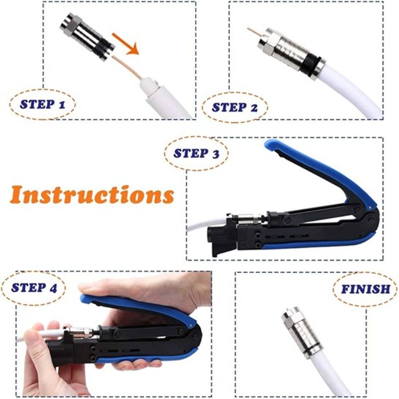 GENERICO - Crimpadora Compresora Rg59 Rg6 Rg11 Conector F