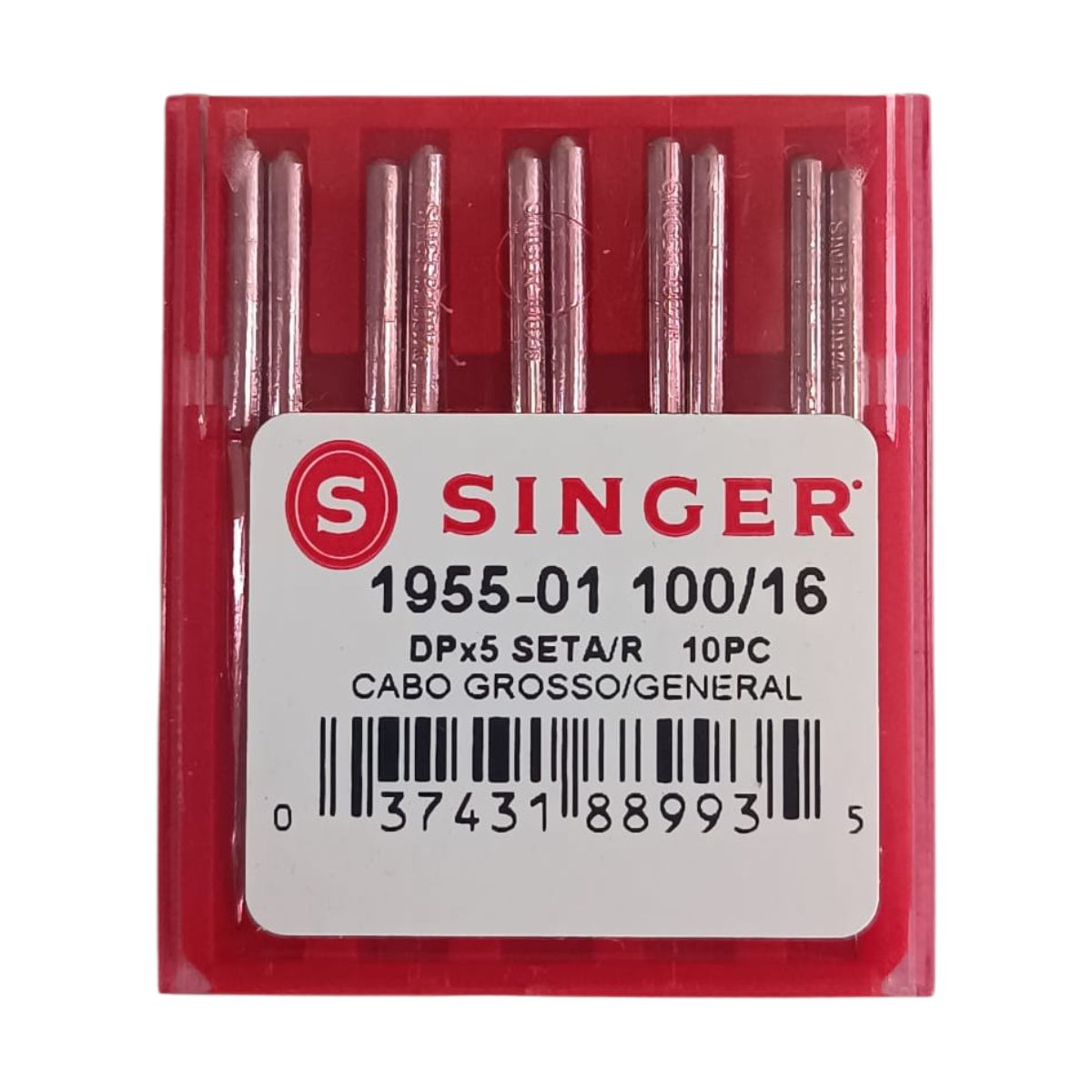 SINGER - Aguja Singer Dpx5 talón grueso (Punta corriente 100/16), set 10 uds