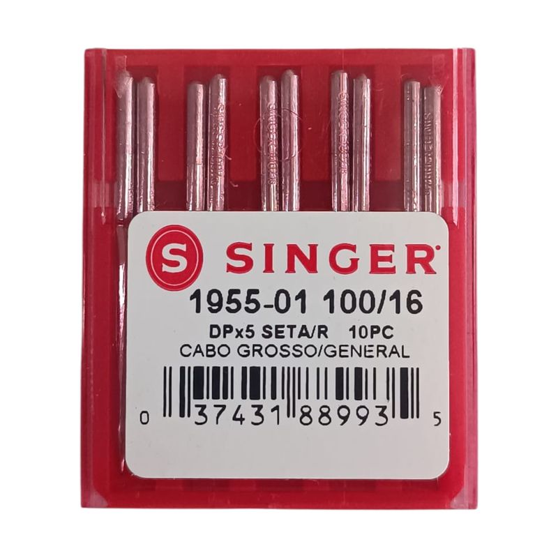 SINGER - Aguja Singer Dpx5 talón grueso (Punta corriente 100/16), set 10 uds