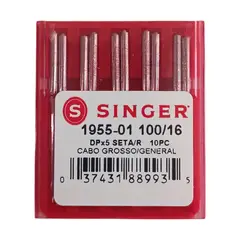 SINGER - Aguja Dpx5 talón grueso (Punta corriente 100/16), set 10 uds