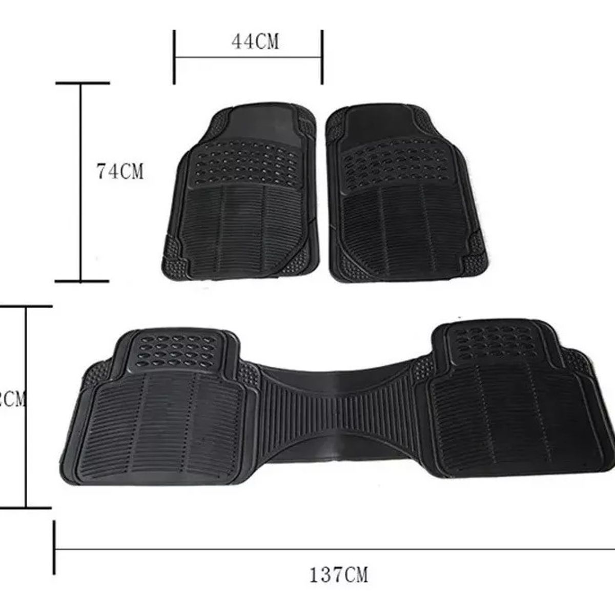 GENERICO - Alfombra Piso De Goma Auto Universal 3 Piezas Camello