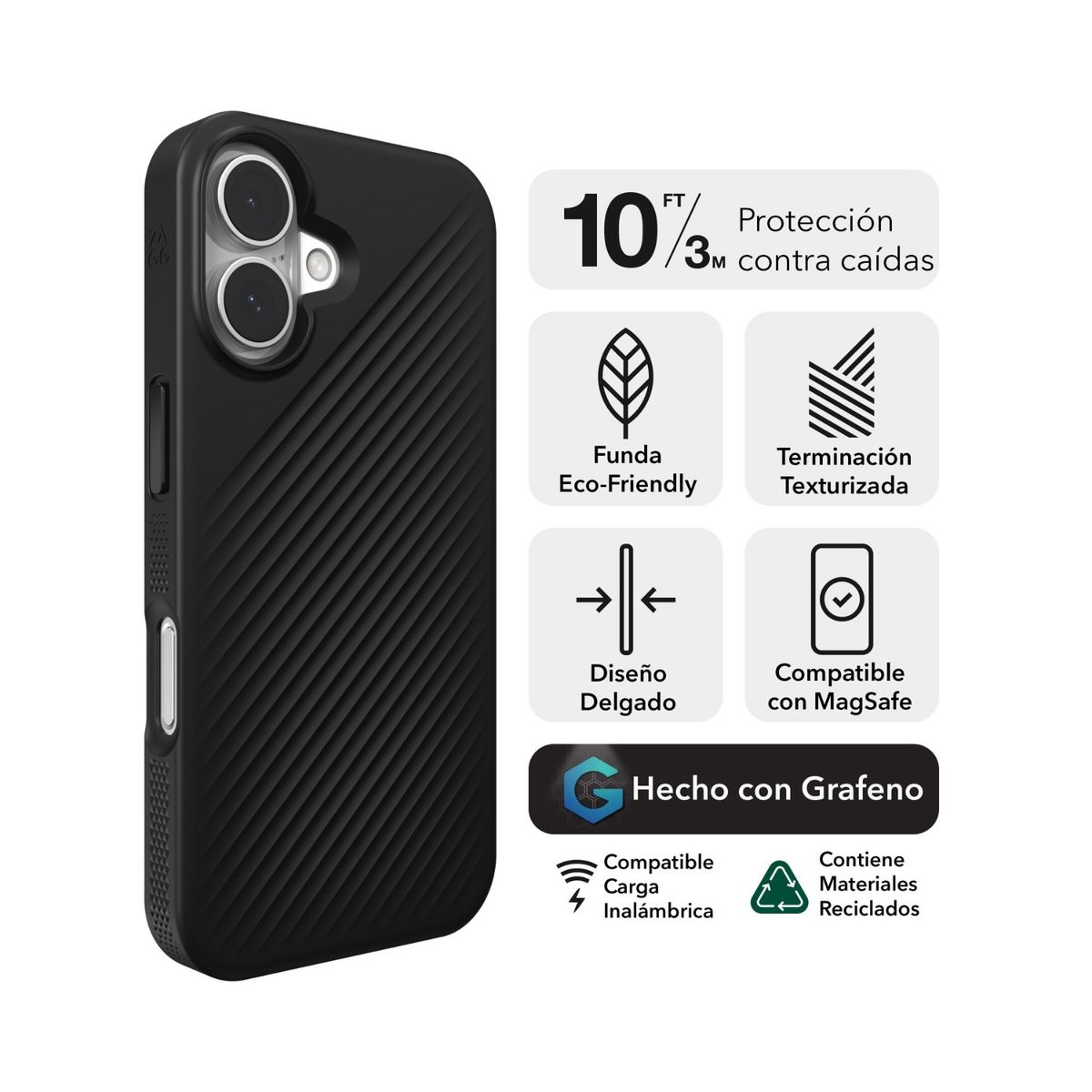 ZAGG - Funda Luxe Snap Magsafe iPhone 16 Zagg Negro