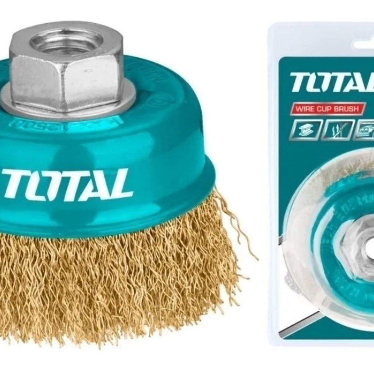 TOTAL - Escobilla De Copa Rizada 75mm Esmeril Total Tac31031