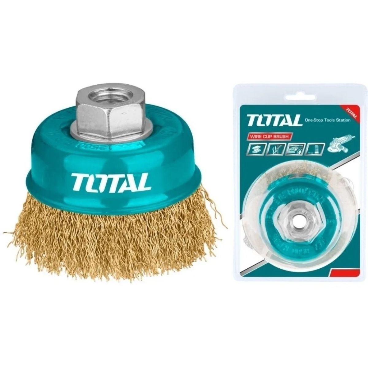 TOTAL - Escobilla De Copa Rizada 75mm Esmeril Total Tac31031
