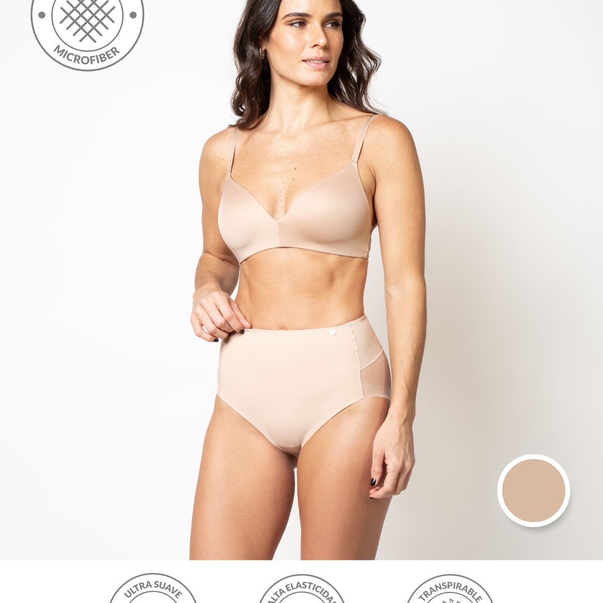 UNICA LINGERIE - CALZÓN CONTROL BAJO EN MICROFIBRA COMPRESIÓN MEDIA SIN DEMARCACIÓN