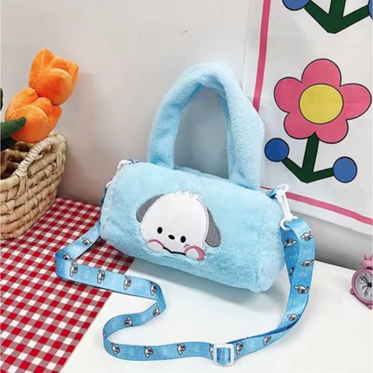 GENERICO - Cartera Bolso Sanrio Felpa Niña Pochacco