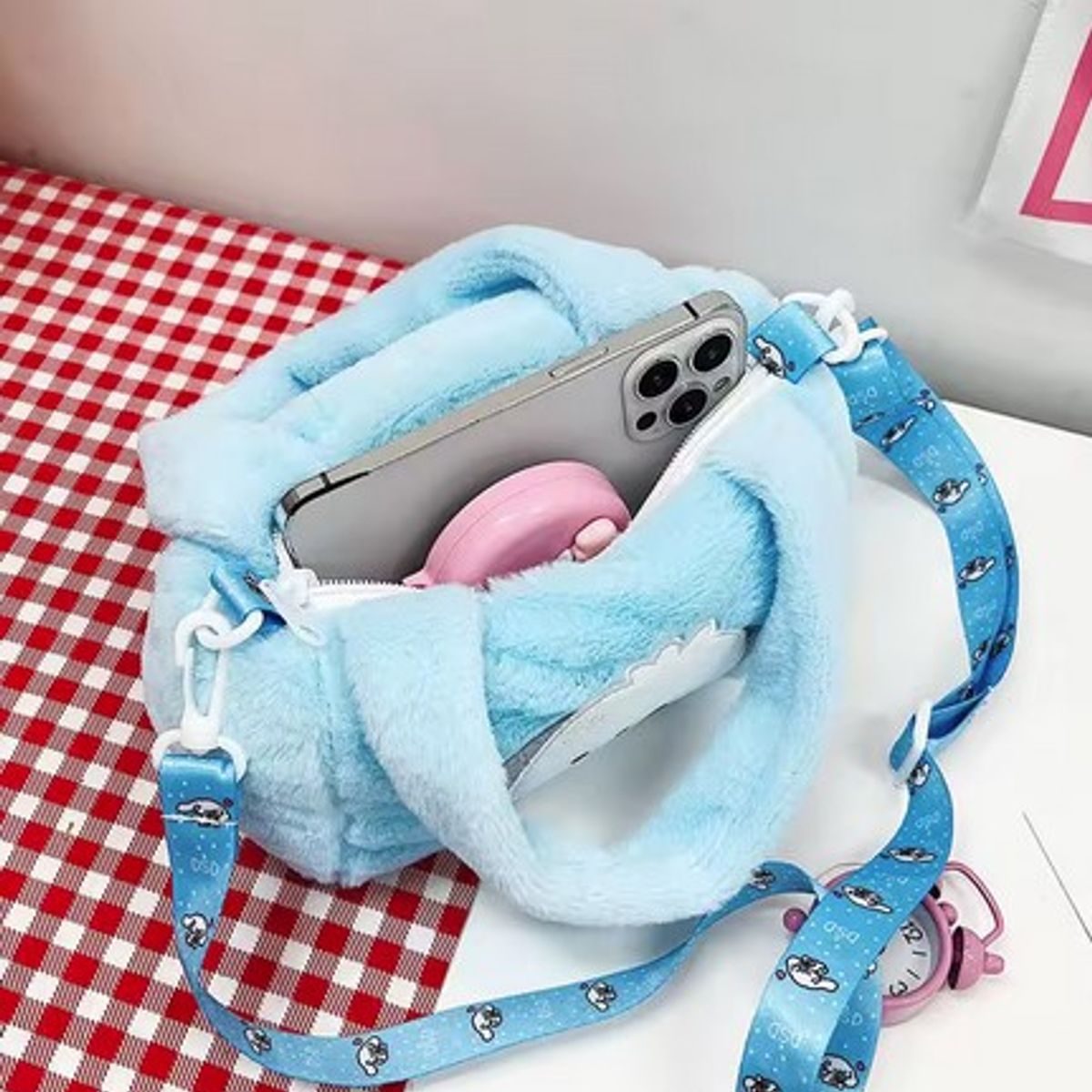 GENERICO - Cartera Bolso Sanrio Felpa Niña Pochacco