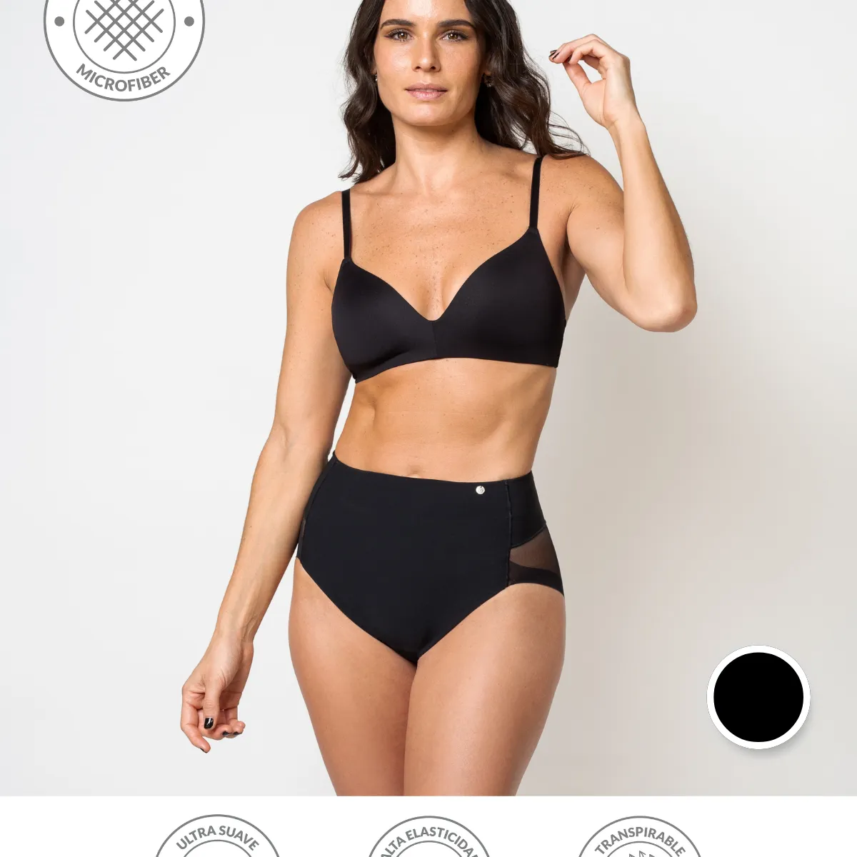 UNICA LINGERIE - CALZÓN CONTROL BAJO EN MICROFIBRA COMPRESIÓN MEDIA SIN DEMARCACIÓN