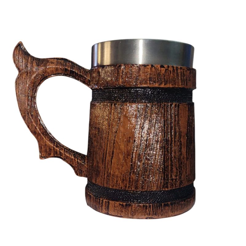 GENERICO - Tazón Mug Schopero Madera Aluminio 700cc