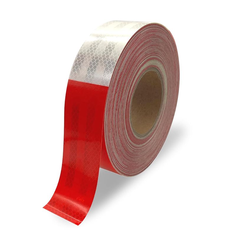 OEM - Huincha Cinta Reflectante De Seguridad Rojo Blanco 5 Metros