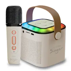 MLAB - Parlante Karaoke Rgb Con Micrófono Inalámbrico Blanco - SC
