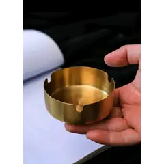 MROTTO - Cenicero de Acero Inoxidable en Color Dorado Adorno y Regalo
