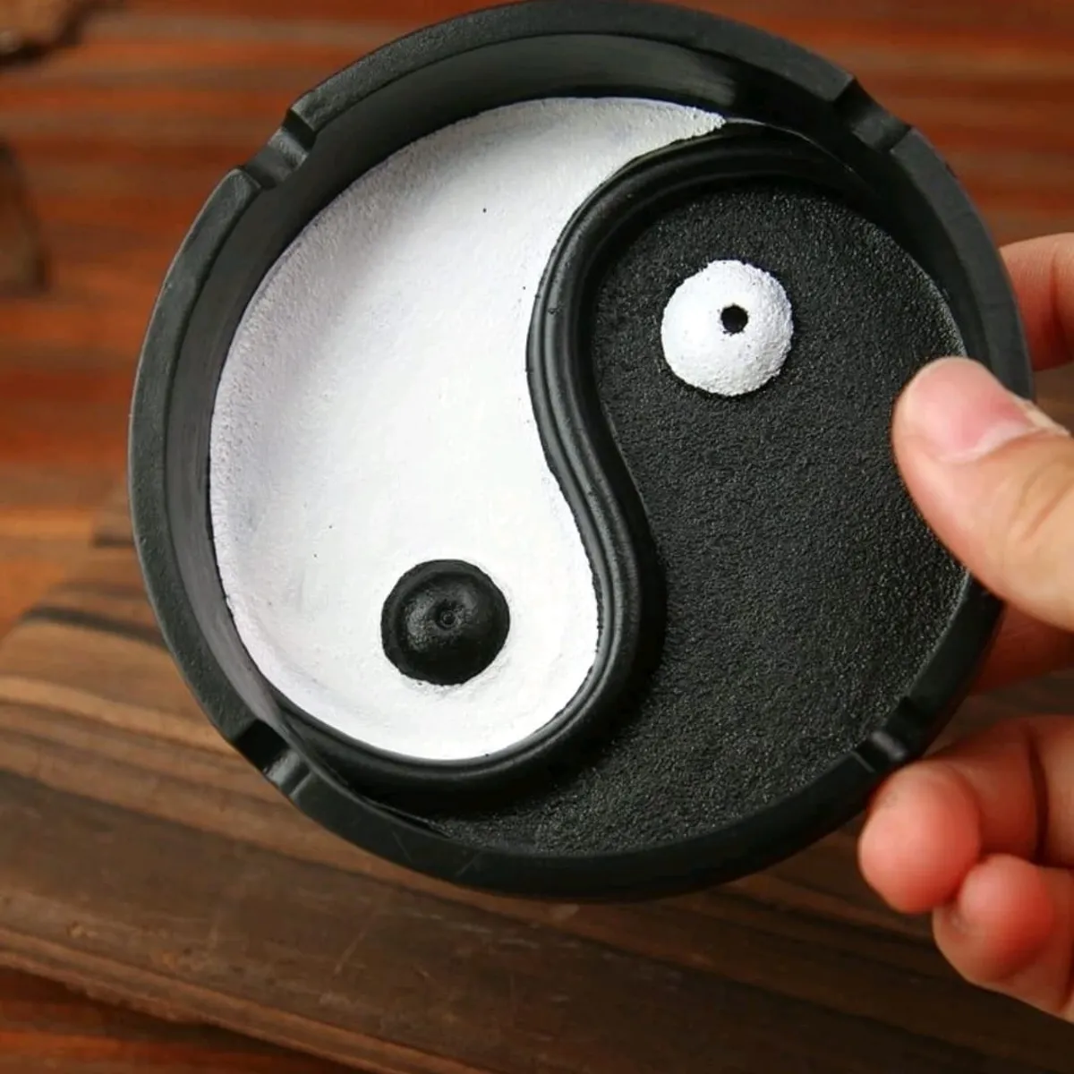 MROTTO - Cenicero de Cerámica Ying Yang Adorno y Regalo
