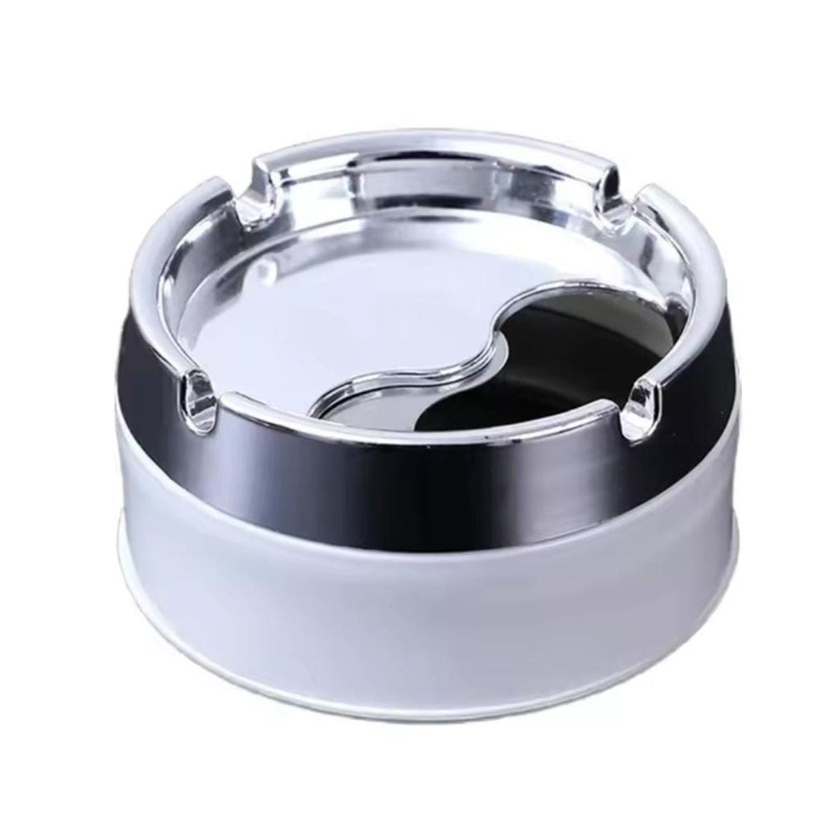 MROTTO - Cenicero Redondo de Acero Inoxidable Blanco Adorno y Regalo