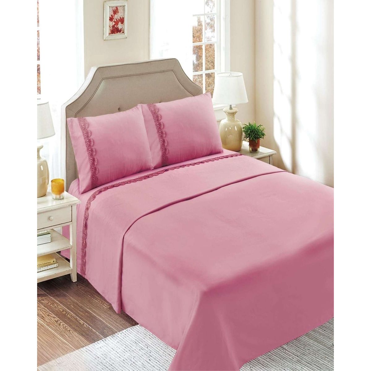 GENERICO - SABANAS 200 HILOS 2P ROSADO