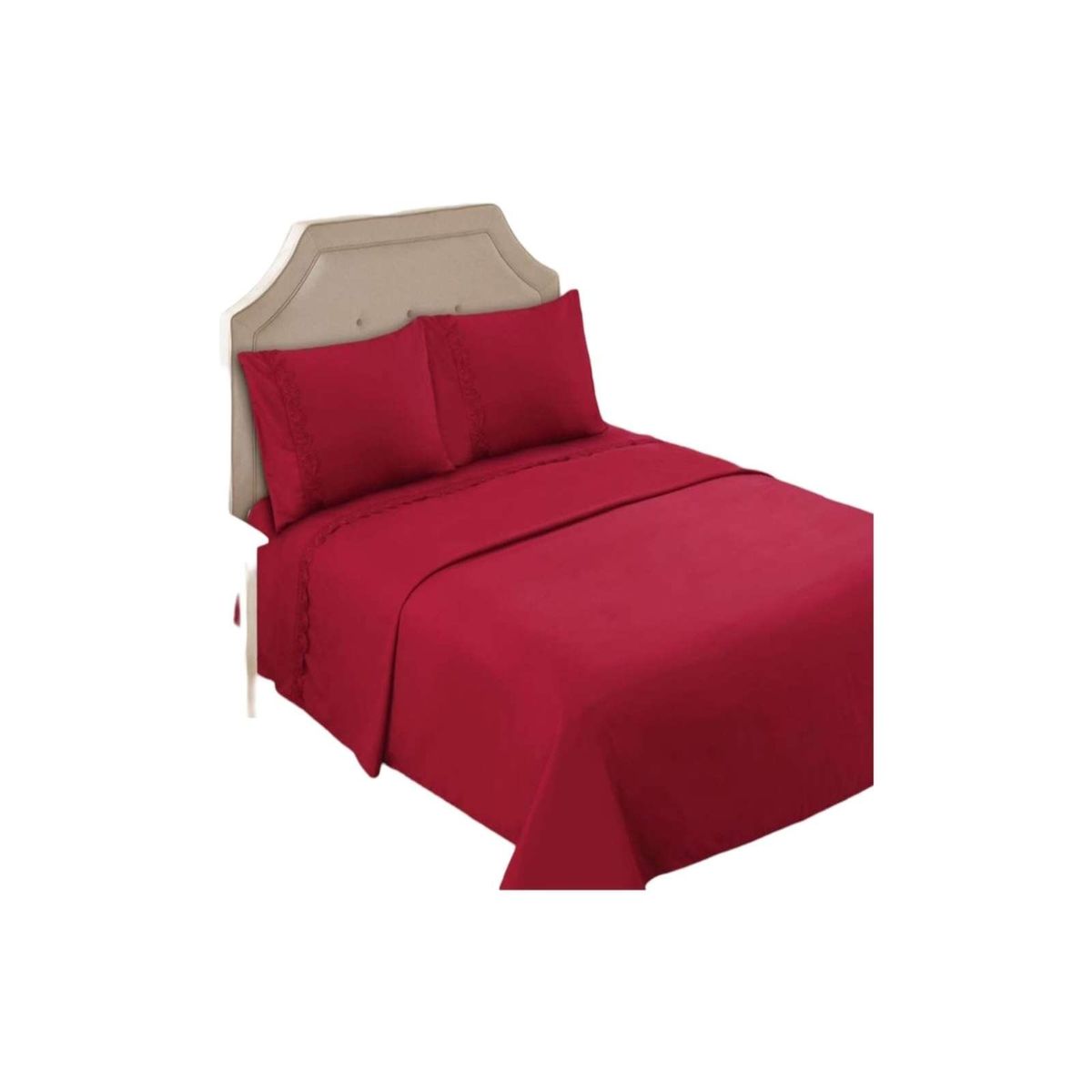 GENERICO - SABANAS 200 HILOS KING ROJO
