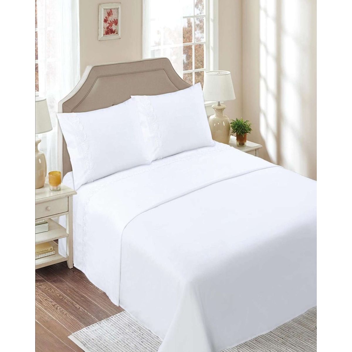 GENERICO - SABANAS 200 HILOS KING BLANCO