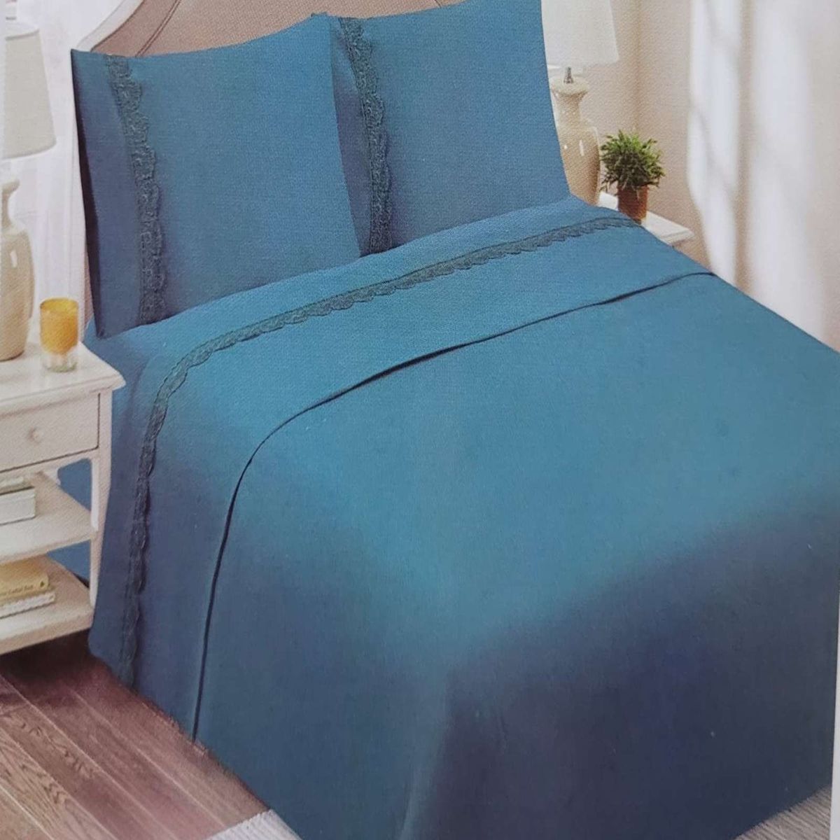 GENERICO - SABANAS 200 HILOS KING AZUL