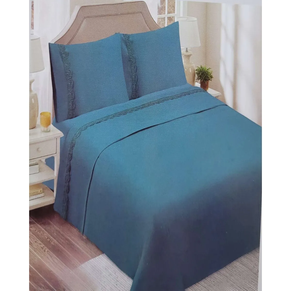 GENERICO - SABANAS 200 HILOS KING AZUL