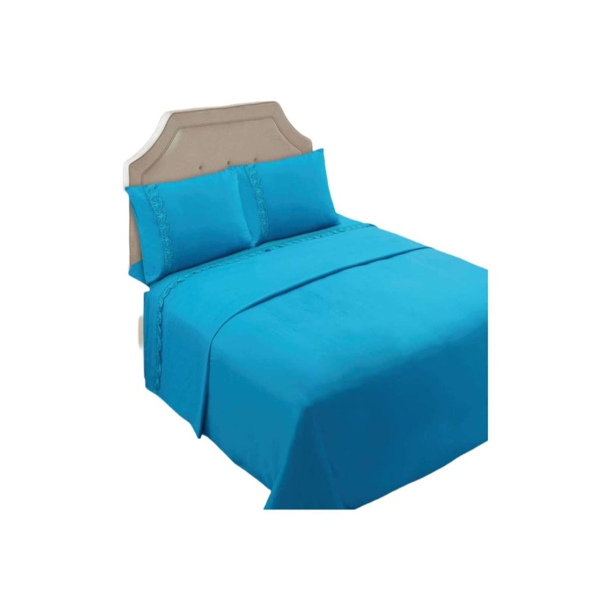 GENERICO - SABANAS 200 HILOS KING CELESTE