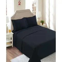 GENERICO - SABANAS 200 HILOS KING NEGRO