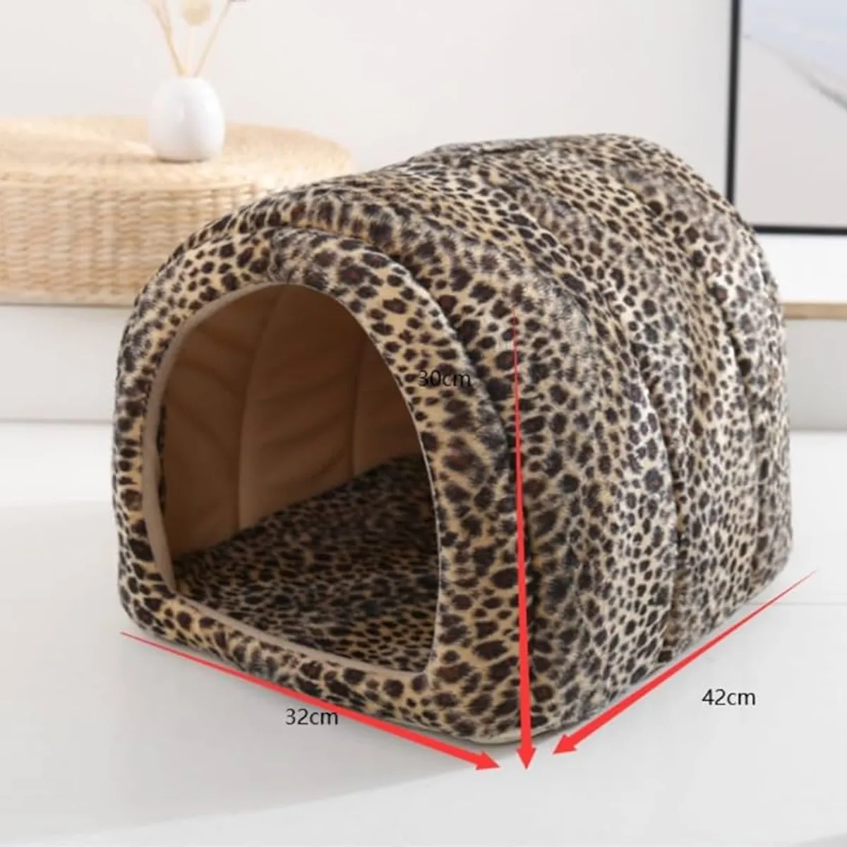 MROTTO - Casa para Gatos o Perros Pequeños con Diseño de Leopardo