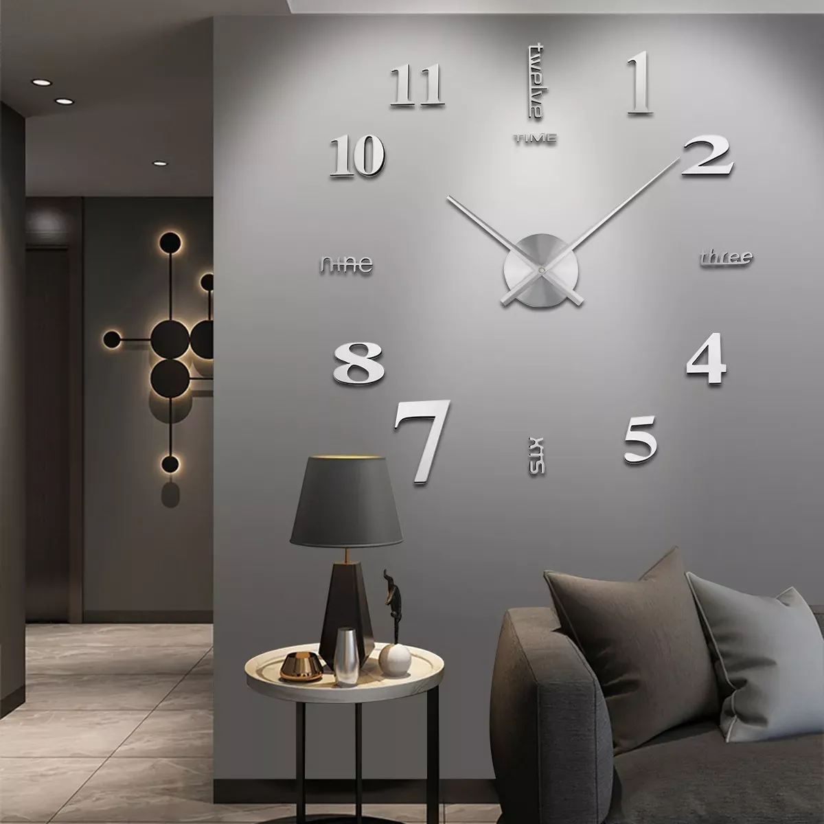 TATEE - Reloj de pared 3D sin marco Reloj de pared digital simple moderno DIY