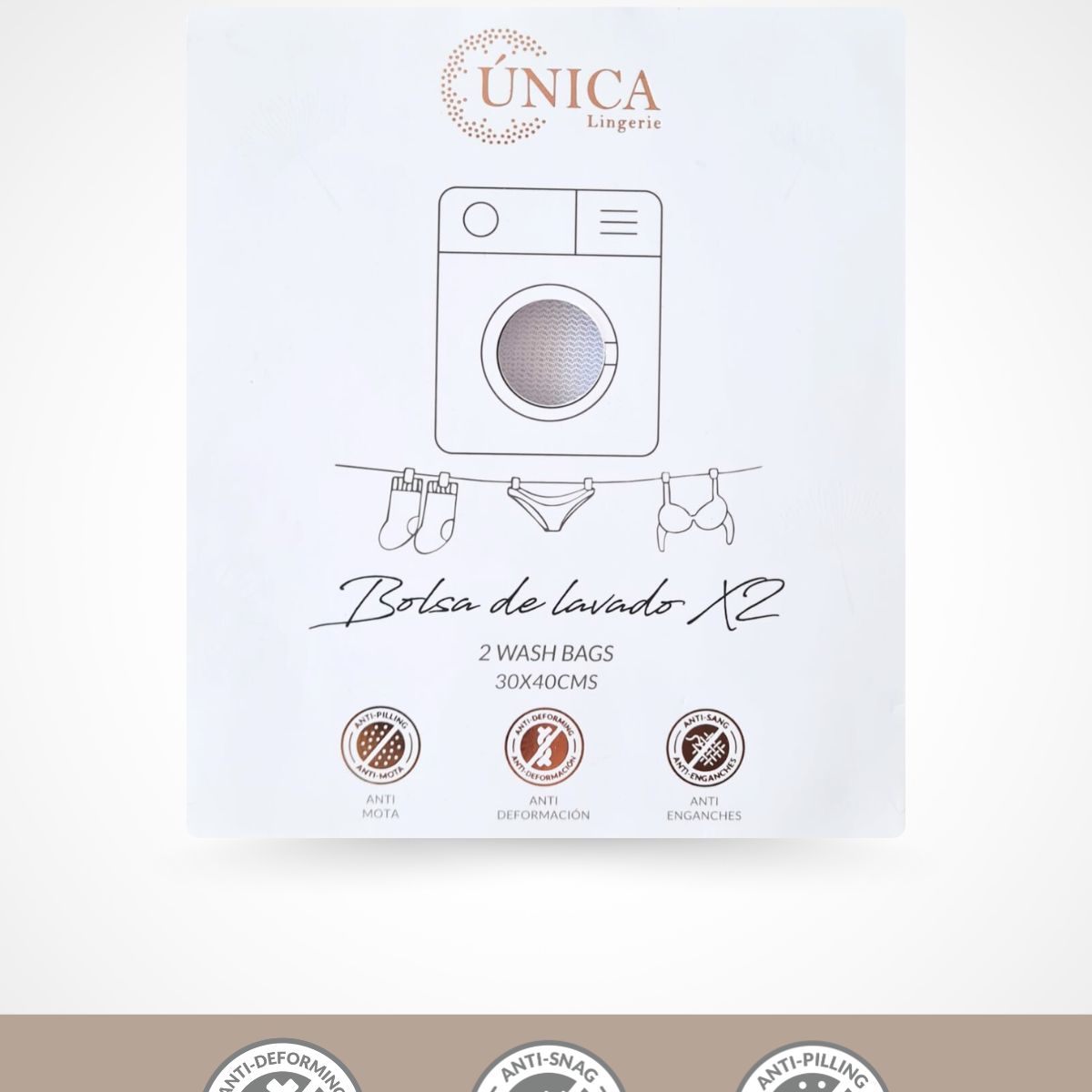 UNICA LINGERIE - BOLSAS DE LAVADO PACK X2  30X40CMS