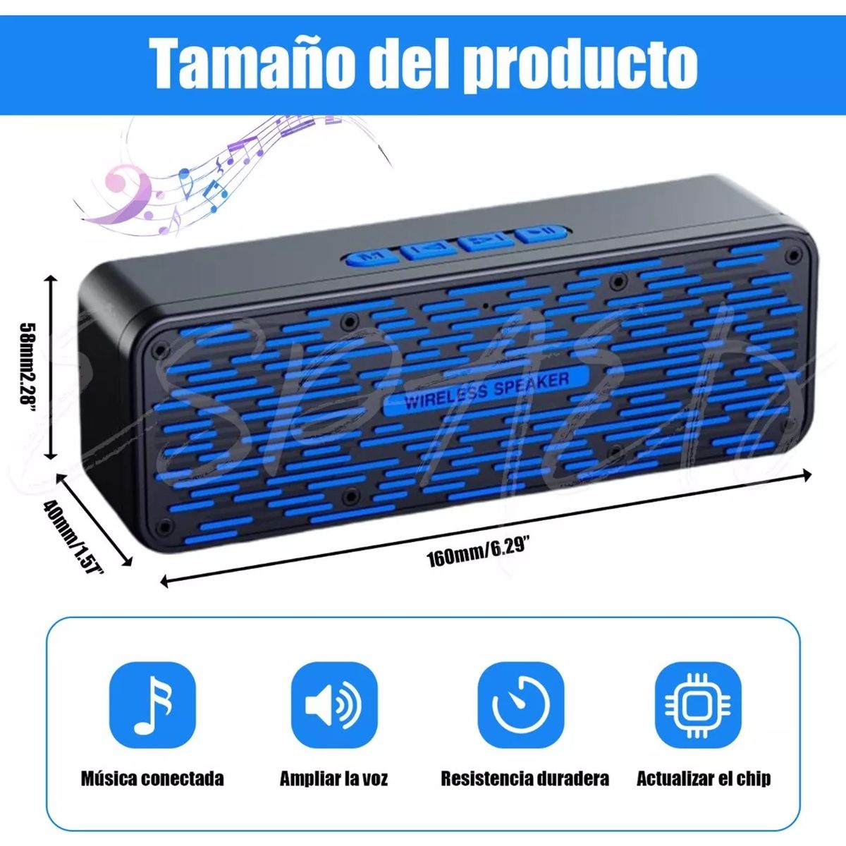 TATEE - Parlantes PortÃtil Bluetooth Altavoz inalámbrico S19