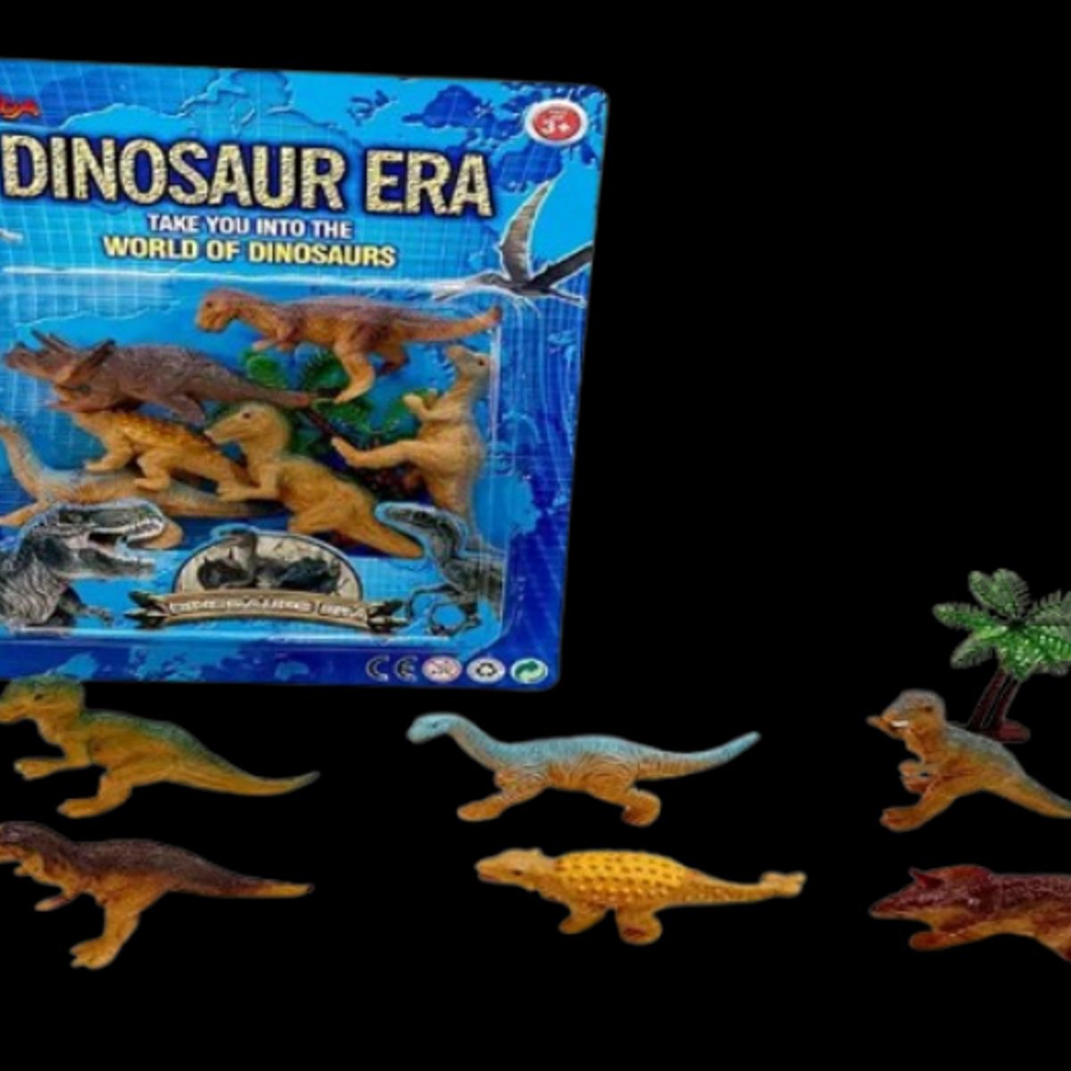 GENERICO - Set 6 Dinosaurios Modelos Realistas Y Accesorios Juguete