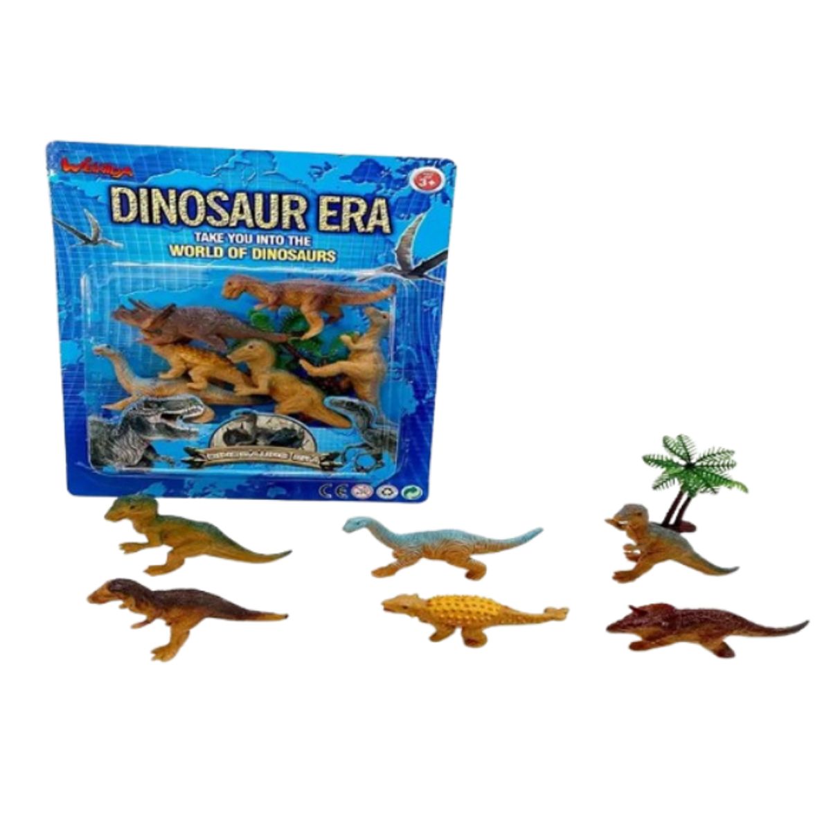 GENERICO - Set 6 Dinosaurios Modelos Realistas Y Accesorios Juguete