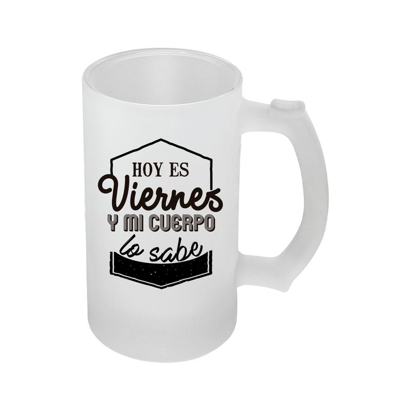 GENERICO - Vaso Shopero de Vidrio Empavonado con Dicho Popular