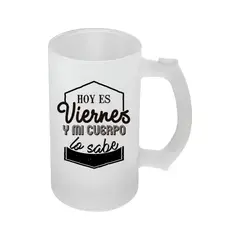GENERICO - Vaso Shopero de Vidrio Empavonado con Dicho Popular