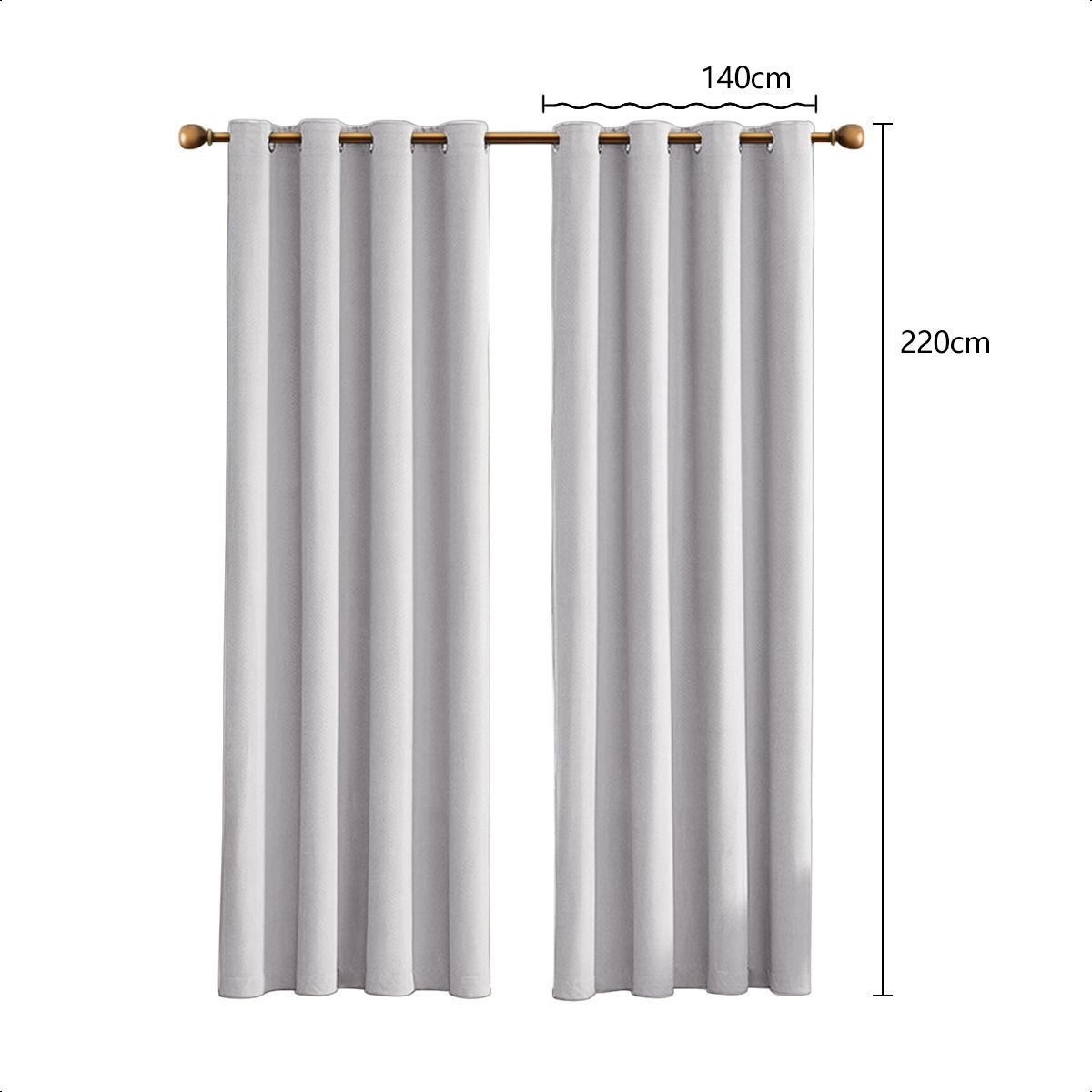 SUPERCENTER - 2 Paño Cortina 100% Blackout Engomada Termica 140x220 Cm Blanco