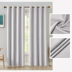 SUPERCENTER - 2 Paño Cortina 100% Blackout Engomada Termica 140x220 Cm Blanco